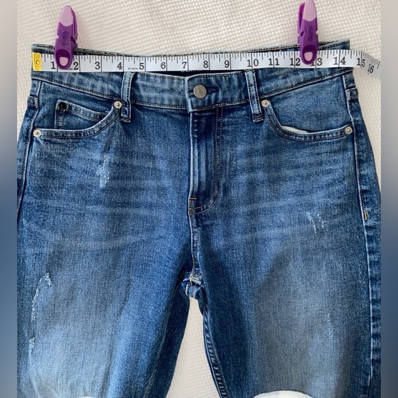 Women’s CALVIN KLEIN stretchy mid-rise slim distressed Jeans size 27 X 30 - Picture 8 of 16